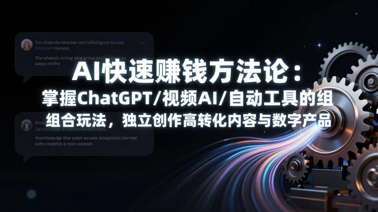 AI快速赚钱方法论：掌握ChatGPT/视频AI/自动化工具的组合玩法，独立创作高转化内容与数字产品-闲赋网