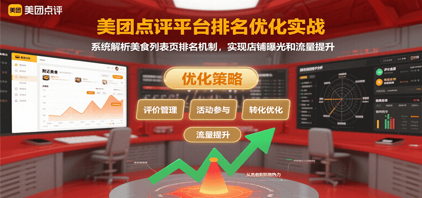 美团点评平台排名优化实战，系统解析美食列表页排名机制，实现店铺曝光和流量提升-闲赋网