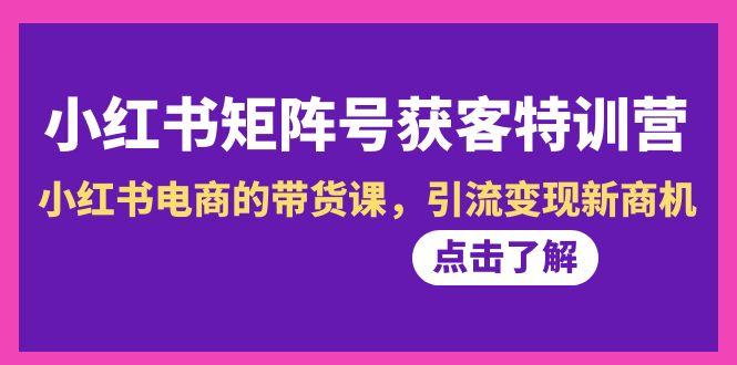 小红书-矩阵号获客特训营-第10期，小红书电商的带货课，引流变现新商机-闲赋网