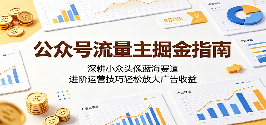 公众号流量主掘金指南：深耕小众头像蓝海赛道，进阶运营技巧轻松放大广告收益-闲赋网