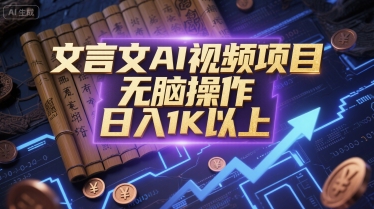 文言文AI视频项目，无脑操作，日入1K以上-闲赋网