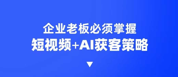 企业短视频AI获客霸屏流量课，6步短视频+AI突围法，3大霸屏抢客策略-闲赋网