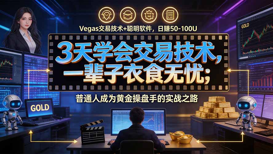 3天学会做交易，普通人快速成为操盘手” Vegas交易系统+聪明软件 ， 日赚50-1000U， 长期稳定，小白轻松上手-闲赋网