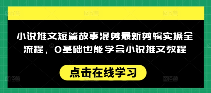 小说推文短篇故事混剪最新剪辑实操全流程，0基础也能学会小说推文教程，肯干多发日入多张-闲赋网