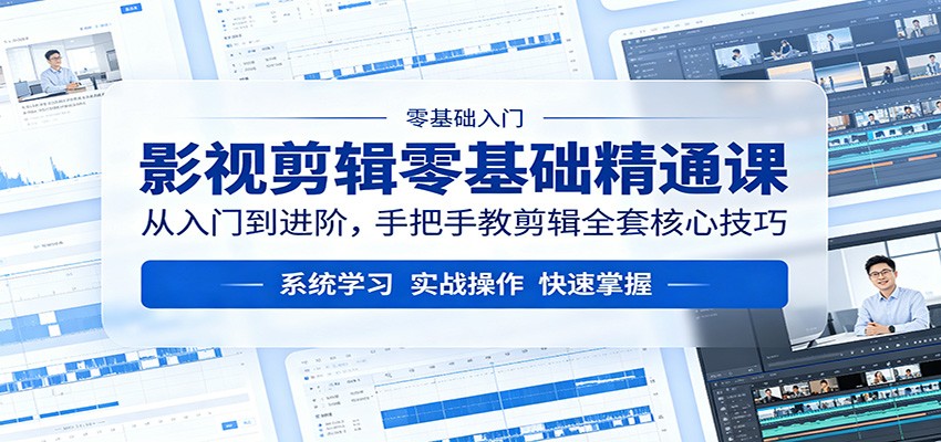 影视剪辑零基础精通课：从入门到进阶，手把手教剪辑全套核心技巧-闲赋网