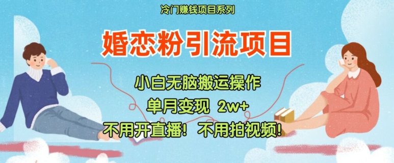小红书婚恋粉引流，不用开直播，不用拍视频，不用做交付【揭秘】-闲赋网