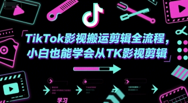 TikTok影视搬运剪辑全流程，小白也能学会从TK影视剪辑-闲赋网