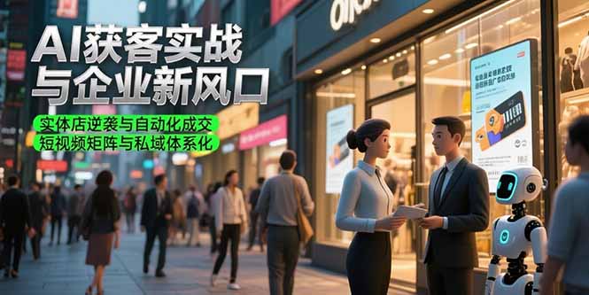AI获客实战与企业新风口，实体店逆袭与自动化成交 短视频矩阵与私域体系化-闲赋网