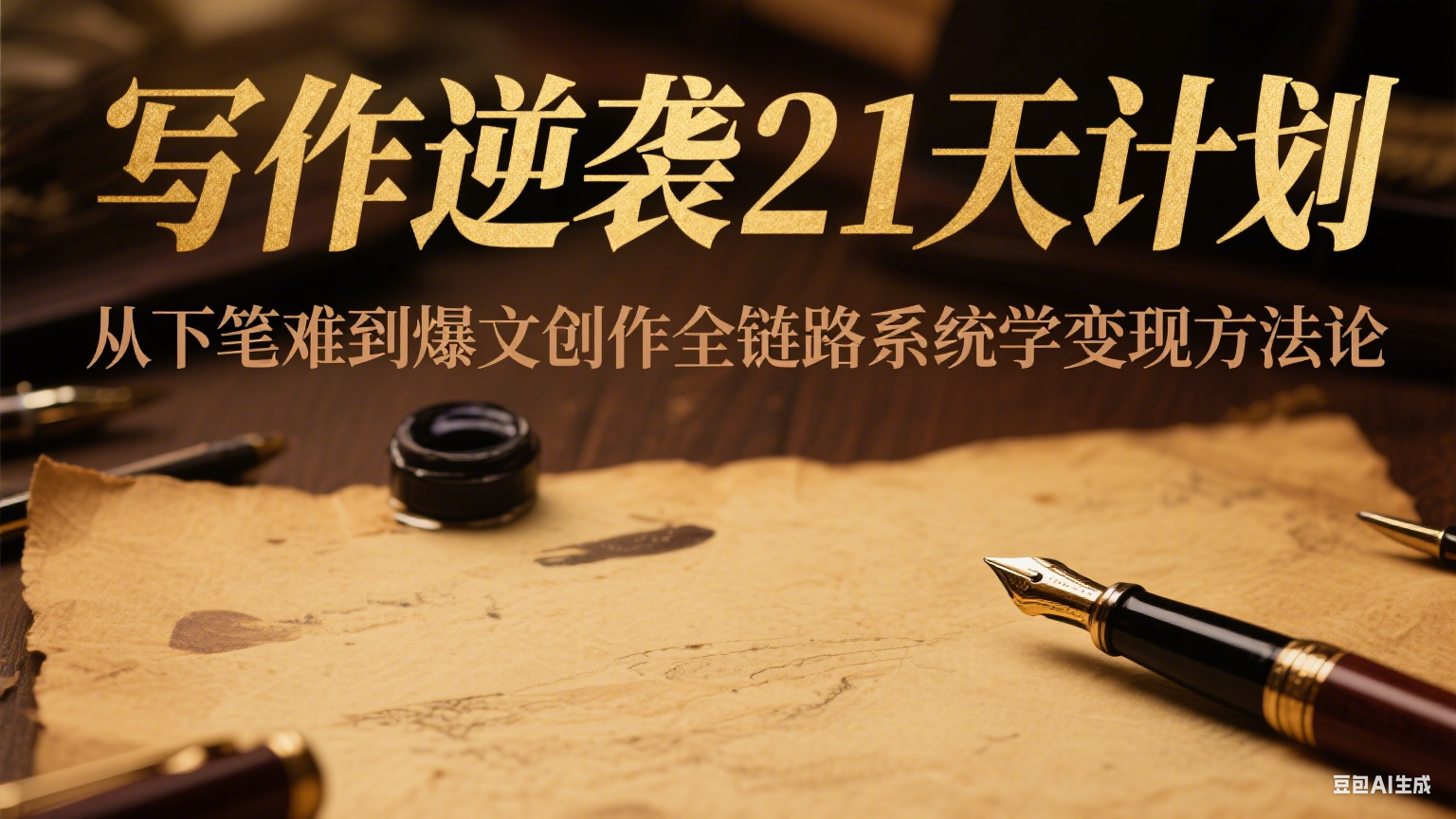 写作逆袭21天计划：从下笔难到爆文创作全链路系统学变现方法论-闲赋网