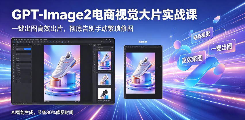 GPT-Image2电商视觉大片实战课，一键出图高效出片，彻底告别手动繁琐修图(更新)-闲赋网