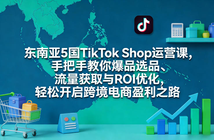 东南亚5国TikTok Shop运营课，手把手教你爆品选品、流量获取与ROI优化，轻松开启跨境电商盈利之路-闲赋网