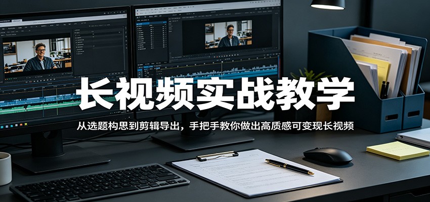 长视频实战教学，从选题构思到剪辑导出，手把手教你做出高质感可变现长视频-闲赋网