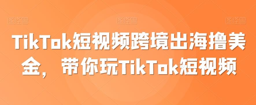 TikTok短视频跨境出海撸美金，带你玩TikTok短视频-闲赋网