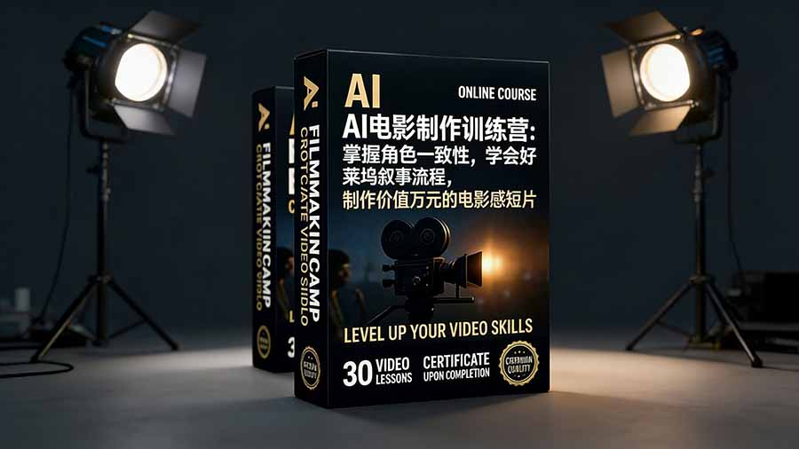 AI电影制作训练营：掌握角色一致性，学会好莱坞叙事流程，制作价值万元的电影感短片-闲赋网