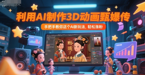利用AI制作3D动画甄嬛传，流量爆了，手把手教你这个AI新玩法，轻松涨粉-闲赋网