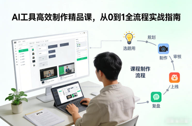 AI工具高效制作精品课，从0到1全流程实战指南-闲赋网