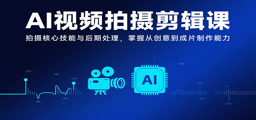 AI视频拍摄剪辑课，拍摄核心技能与后期处理，掌握从创意到成片制作能力-闲赋网