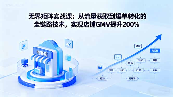 无界矩阵实战课：从流量获取到爆单转化的全链路技术，实现店铺GMV提升200%-闲赋网