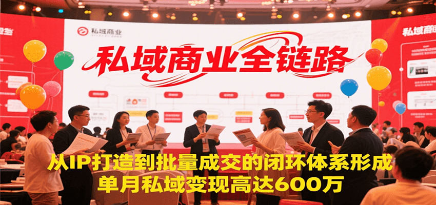 私域商业全链路，从IP打造到批量成交的闭环体系形成，单月私域变现600万-闲赋网