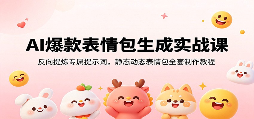 AI爆款表情包生成实战课：反向提炼专属提示词，静态动态表情包全套制作教程-闲赋网