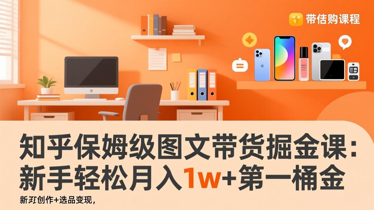 知乎保姆级图文带货掘金课：账号打造+爆文创作+选品变现，新手轻松月入1w+第一桶金-闲赋网