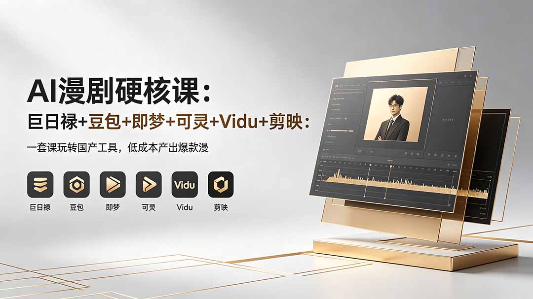 AI漫剧硬核课：巨日禄+豆包+即梦+可灵+Vidu+剪映：一套课玩转国产工具，低成本产出爆款漫剧-闲赋网