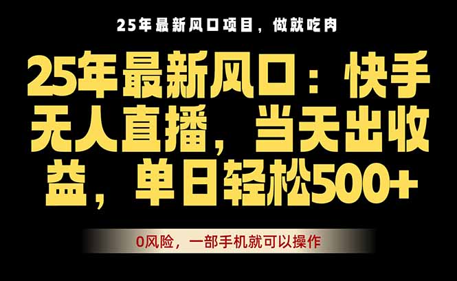 25年最新无人直播玩法，当天秒出单，一部手机就可操作-闲赋网