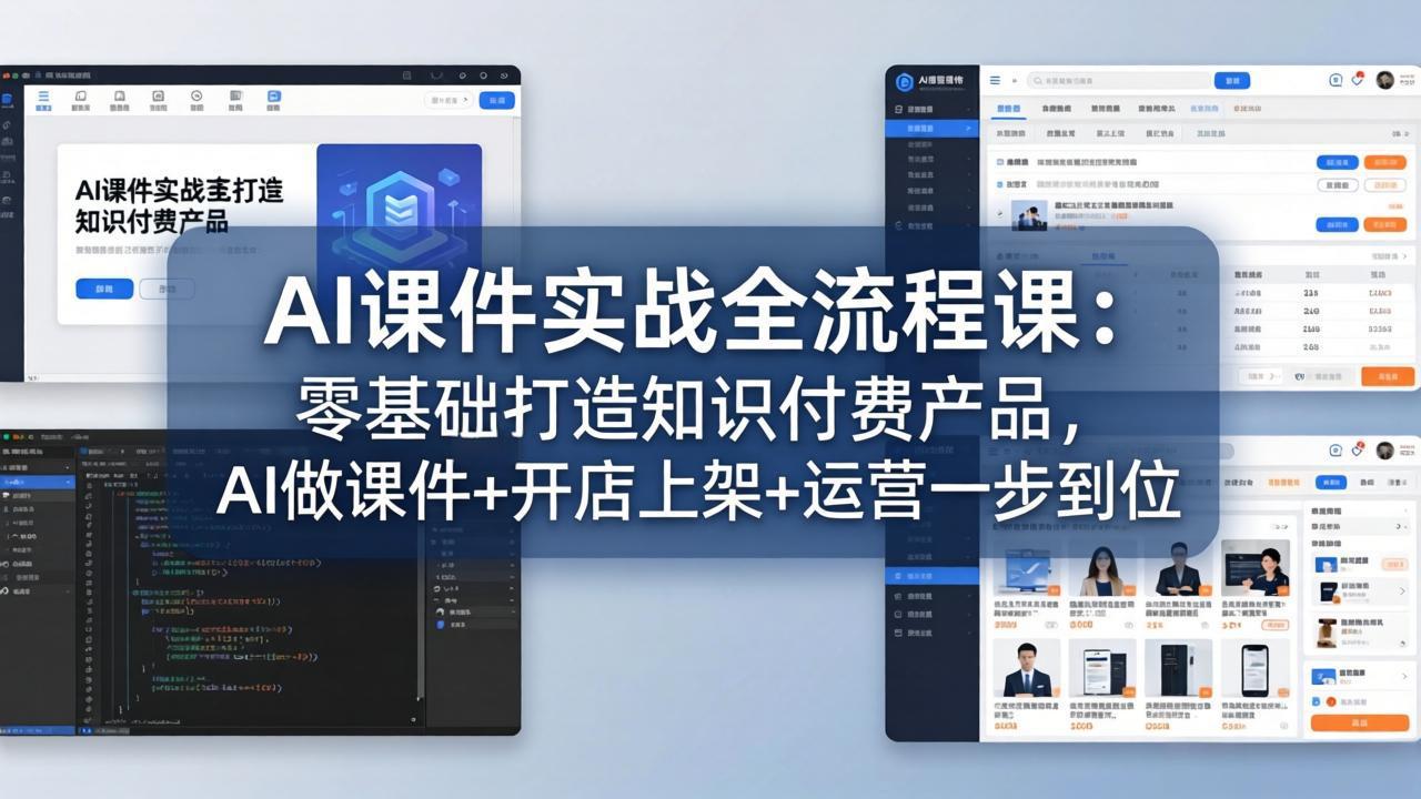 AI课件实战全流程课：零基础打造知识付费产品，AI做课件+开店上架+运营一步到位-闲赋网