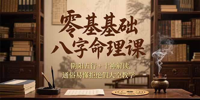 零基础八字命理课，阴阳五行+十神解读，通俗易懂拒绝假大空教学-闲赋网