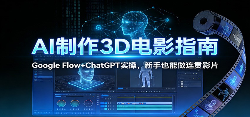 AI制作3D电影指南：Google Flow+ChatGPT实操，新手也能做连贯影片-闲赋网