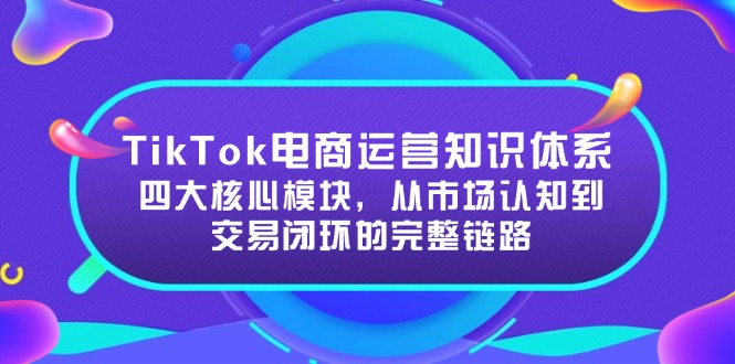 TikTok电商运营知识体系：四大核心模块，从市场认知到交易闭环的完整链路-闲赋网