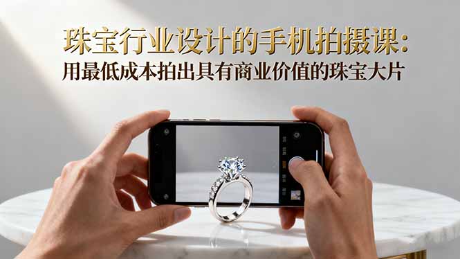 珠宝行业设计的手机拍摄课：用最低成本拍出具有商业价值的珠宝大片！-闲赋网