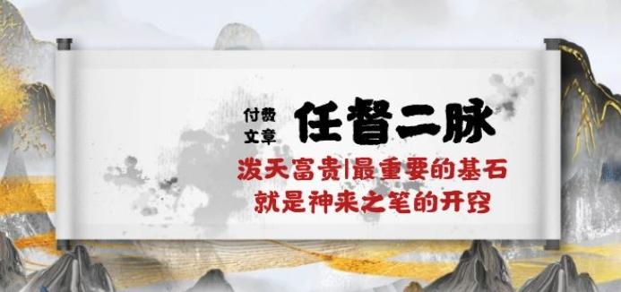 某付费文章《任督 二脉 泼天富贵|最重要的基石 就是神来之笔的开窍|万字》-闲赋网