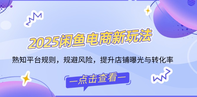 2025闲鱼电商新玩法，熟知平台规则，规避风险，提升店铺曝光与转化率-闲赋网