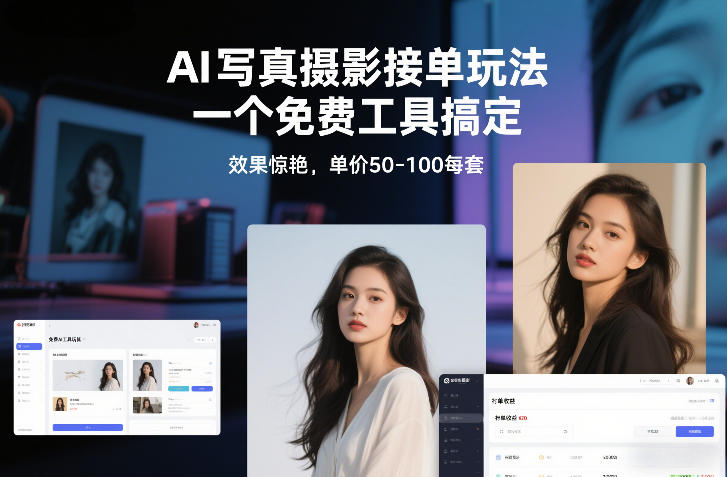 AI写真摄影接单玩法，一个免费工具搞定，效果惊艳，单价50-100每套-闲赋网