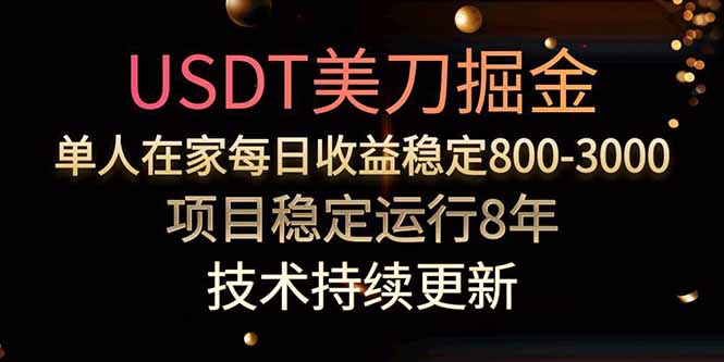 USDT美刀掘金，单人每日收益800-3000，稳定运行8年-闲赋网