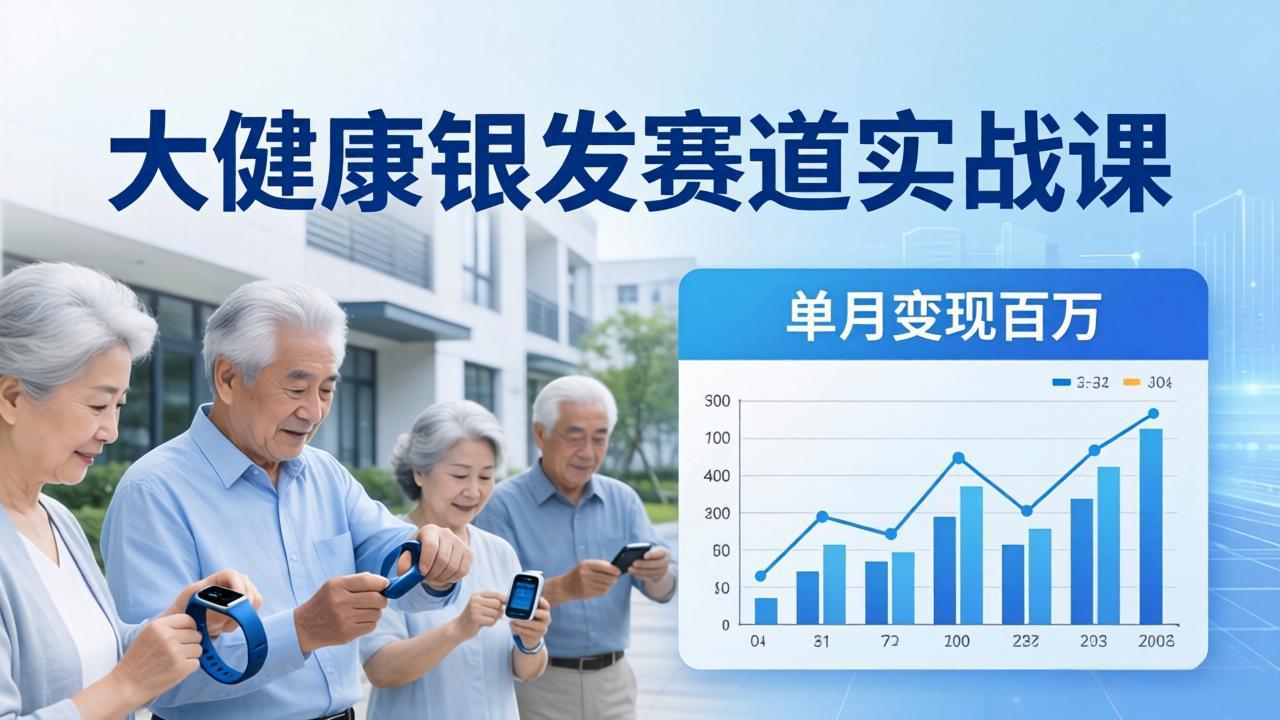 大健康银发赛道实战课：拆解视频号线索型 IP 单月变现百万逻辑，教你精准获客高效变现-闲赋网