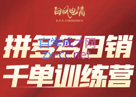 白凤电商·拼多多日销千单训练营(更新7月)-闲赋网