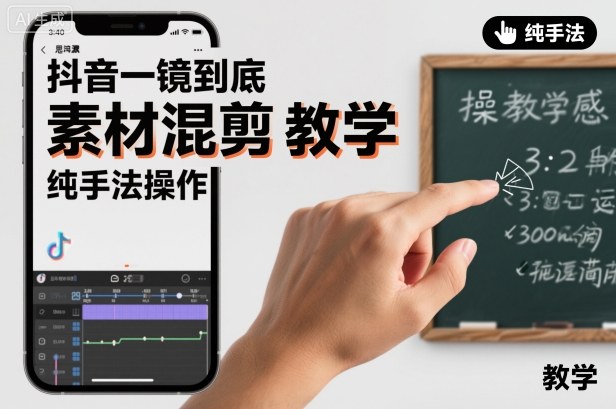 抖音一镜到底素材混剪教学，纯手法操作-闲赋网
