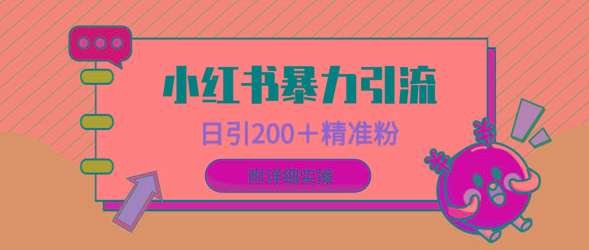 (9582期)小红书暴力引流大法，日引200＋精准粉，一键触达上万人，附详细实操-闲赋网