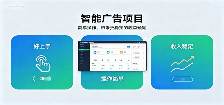 智能广告挂机项目，操作简单上手快，收益稳定可持续。稳定日入300+-闲赋网