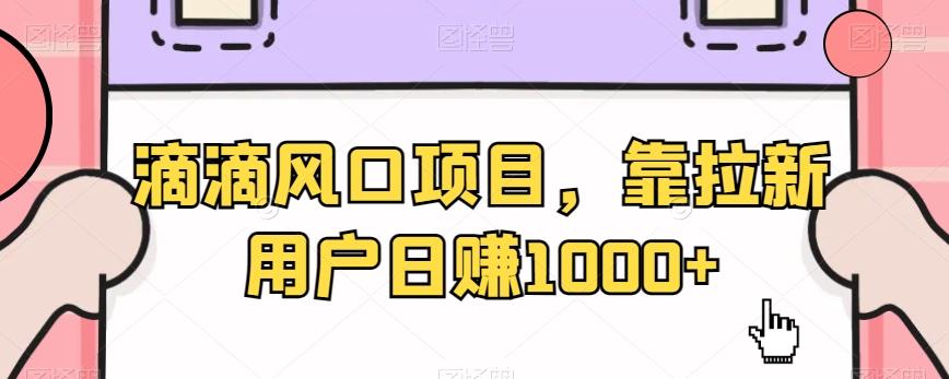 滴滴风口项目，靠拉新用户日赚1000+-闲赋网