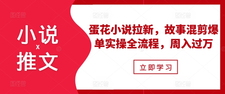 小说推文之蛋花小说拉新，故事混剪爆单实操全流程，周入过万-闲赋网