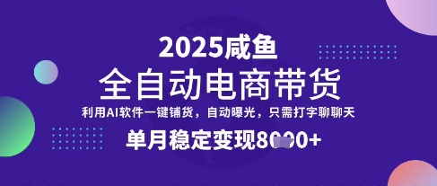 全网首发【闲鱼全自动电商带货】三年磨一剑，一朝露锋芒，单月稳定变现8k+【揭秘】-闲赋网