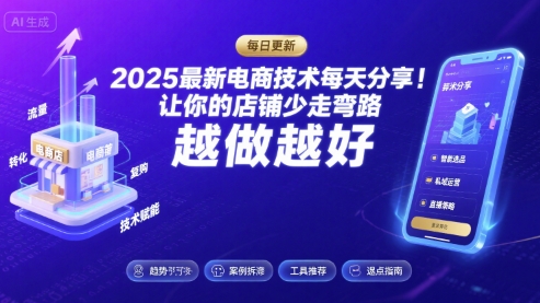 2026最新电商技术每天分享，让你的店铺少走弯路，越做越好(更新26年04月)-闲赋网