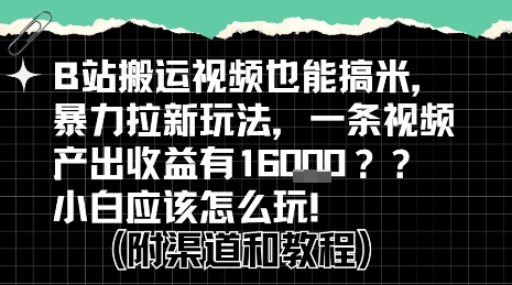 b站掘金计划？搬运视频也能挣拉新的收益，小白应该怎么玩！-闲赋网