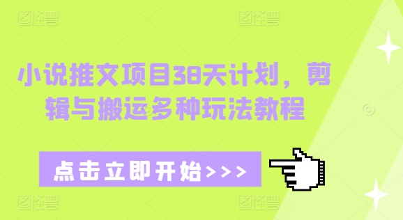 小说推文项目38天计划，剪辑与搬运多种玩法教程-闲赋网