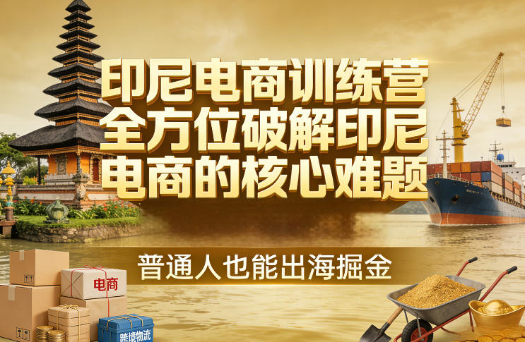 印尼电商训练营，全方位破解印尼电商的核心难题，普通人也能出海掘金-闲赋网