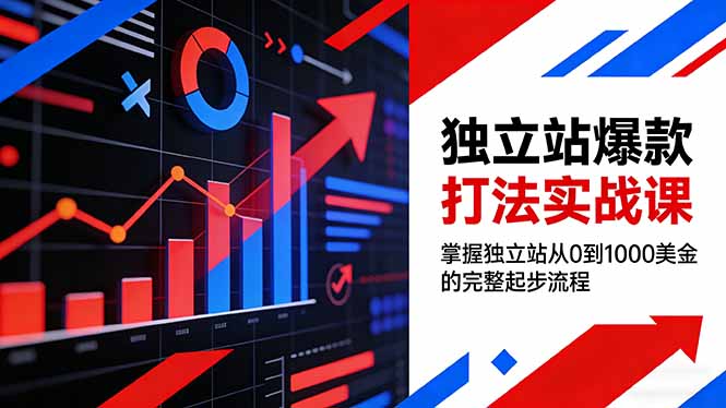 独立站爆款打法实战课，掌握独立站从0到1000美金的完整起步流程-闲赋网