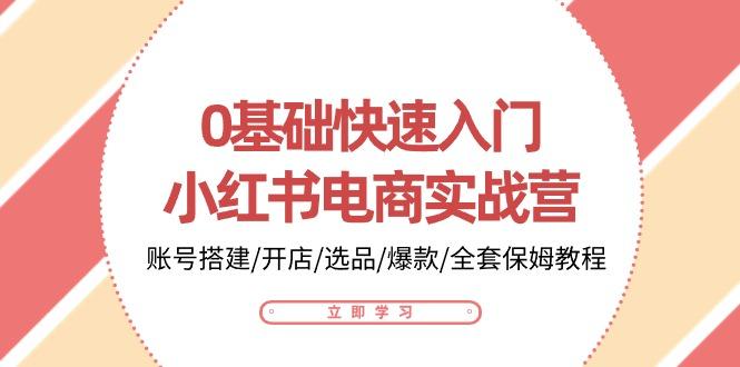 0基础快速入门-小红书电商实战营：账号搭建/开店/选品/爆款/全套保姆教程-闲赋网